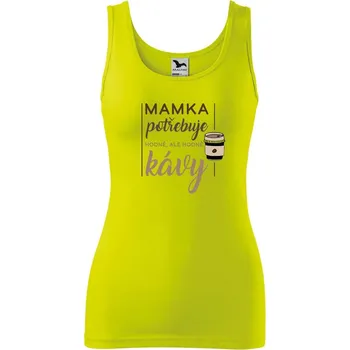 Dámské tričko DOBRÝ TRIKO Dámské tílko s potiskem Mamka potřebuje kávu Velikost: 2XL, Barva: Limetková