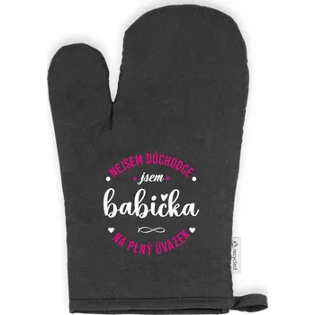 Chňapka Kuchyňská Chňapka - Babička na plný úvazek Barva: Černá