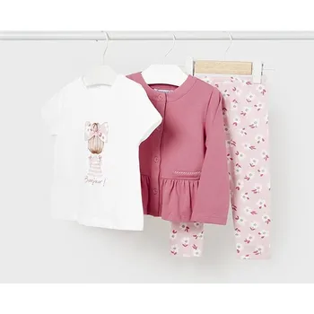 Dívčí kalhoty Set 3dílný Mayoral dívčí 1733 - tričko, legíny, jacket - vel. 92 - 92 (2 roky)