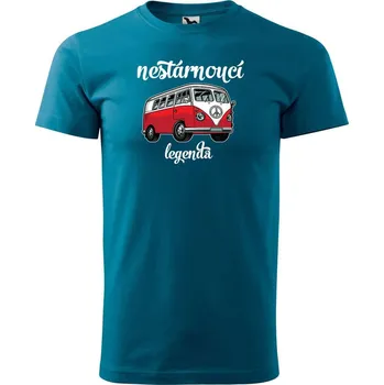 Pánské tričko DOBRÝ TRIKO Pánské tričko s potiskem Nestárnoucí legenda Velikost: XL, Barva: Petrolejová