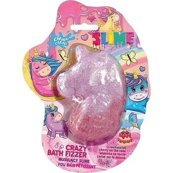 bomba do koupele Šumivý slime do koupele Unicorn 100 g višeň