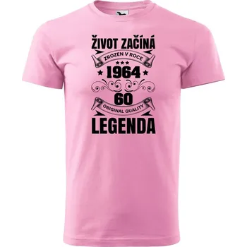 Pánské tričko DOBRÝ TRIKO Pánské tričko s potiskem Život začíná Velikost: 2XL, Barva: Růžová