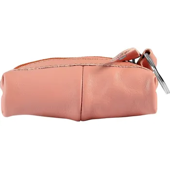 Excellanc Pouzdro na klíče kompaktní z pravé kůže starorůžová barva