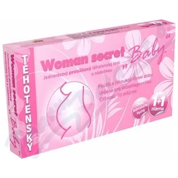 Diagnostický test Těhotenský test Woman secret BABY proužkový 2v1