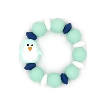 Silikonové kousátko Mimijo mátový tučňák