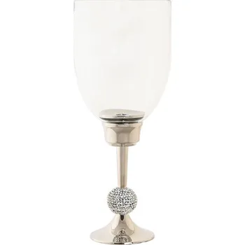 Svíčka Svícen DKD Home Decor 16 x 16 x 41 cm Stříbřitý Aluminium Akryl