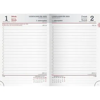 Diář Denní diář 2025 cognac s magnetem