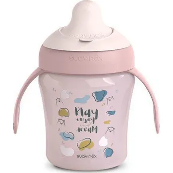Kojenecká láhev Suavinex Nerozlitný hrníček Bear 200 ml Růžový