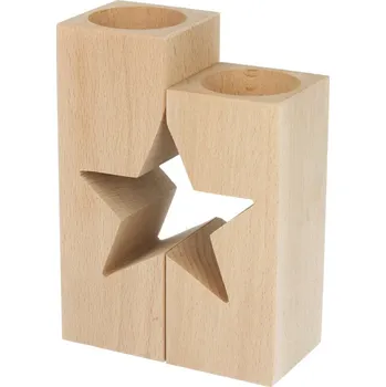 Svícen Dřevia Dřevěná sada svícnů - Hvězda