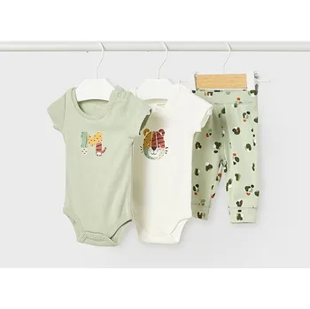 Kojenecká souprava Set 3dílný chlapecký Mayoral 1630 - 2x bodýčko a kalhoty - vel. 2-4m, 4-6m, 6-9m - 6-9m (vel. 75)