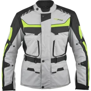 Moto bunda WATER EXHAUST šedá textilní moto bunda A-PRO - XL