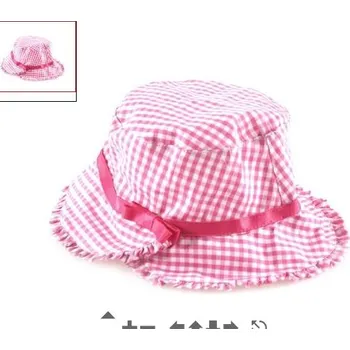 Kojenecká čepice Kostkovaný klobouček - vel. 48 - 48, růžová