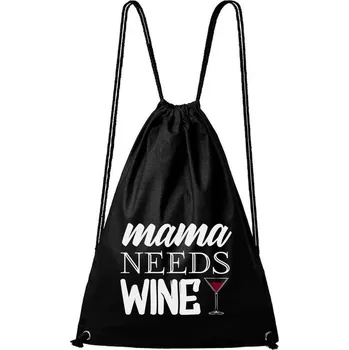 Městský batoh DOBRÝ TRIKO Bavlněný batoh Mama needs wine Barva: Černá