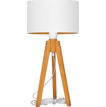 Lampička Stolní lampa ALBA 1xE27/15W/230V bílá/zlatá/dub