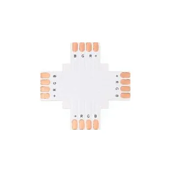 BERGE Spojka pro RGB LED pásky - X - CN14 - 10mm - 4pin 60119