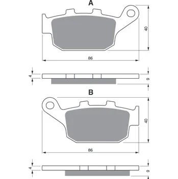 Brzdová destička Brzdové destičky GOLDFREN 306 AD STREET HONDA CB 500 F 2013-2021