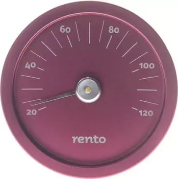 Kulatý teploměr do sauny Rento 176348 - 20-120°C, brusinkově červená, 15x2cm, estetický, praktický