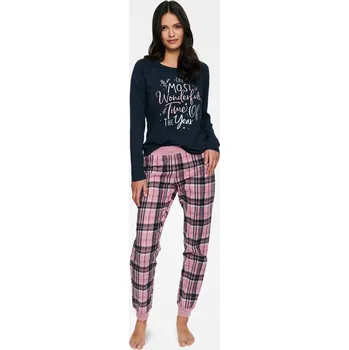 Dámské pyžamo Dámské pyžamo 40120-39X Navy Pink - Henderson Ladies XL