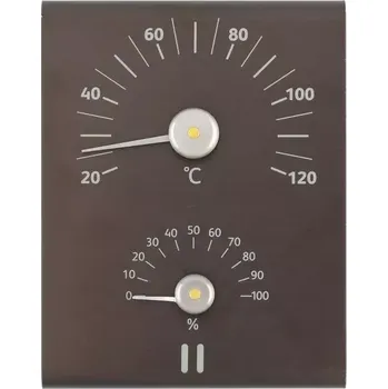 Teploměr a vlhkoměr do sauny Rento AL - 20-120°C, 0-100%, dehtově hnědý, 0.251kg (176870)