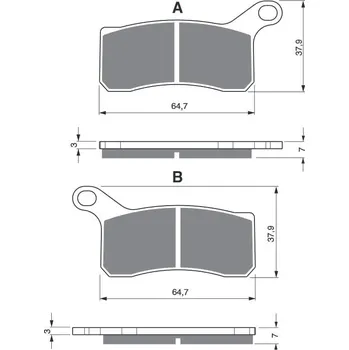 Brzdová destička Brzdové destičky GOLDFREN 261 AD OFF-ROAD FRONT KTM XC Quad 525 2008-2013