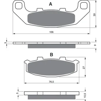 Brzdová destička Brzdové destičky GOLDFREN 044 AD KAWASAKI ZR 750 Zephyr 1991-1995