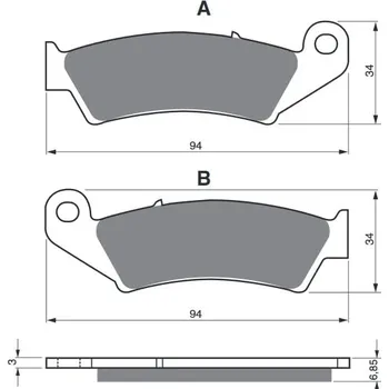 Brzdová destička Brzdové destičky GOLDFREN 041 AD KAWASAKI KX 250 1994-2008