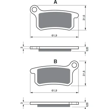 Brzdová destička Brzdové destičky GOLDFREN 185 S3 185 S3