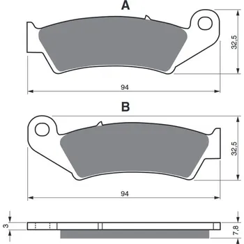 Brzdová destička Brzdové destičky GOLDFREN 004 AD HONDA CR 500 R 1987-1994