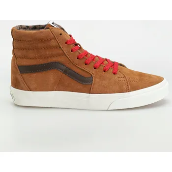Pánská obuv Vans Sk8 Hi (pig suede plaid glazed ginger) 45, hnědá