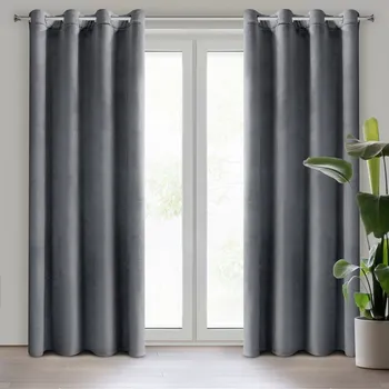 Závěs Sametový závěs MELANIE 140x250cm grafitový