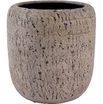 Květináč Obal na květináč keramický BELMONTE, pr.20x18cm, hnědá|LIGHT BROWN|Ego Dekor