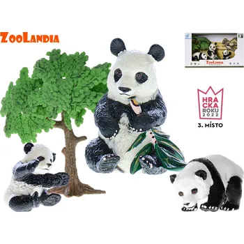 Figurka Mikro trading Zoolandia - Panda s mláďaty a doplňky - sedící