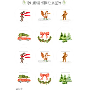 Samolepící dekorace ePiPí Arch samolepek - Vánoční pohádka (jmenovky)