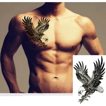 Odstranitelné tetování B-TOP Voděodolné dočasné tetování motiv PTÁK - černá