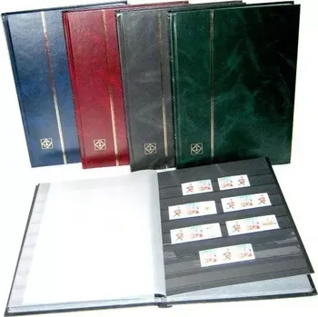 Obal pro sběratelský předmět Leuchtturm zásobník na známky BASIC - A4, 32 stran, černé listy BASIC S32 - zelený