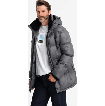 Pánská větrovka Pánská dlouhá bunda s kapsami na patentky - grafitová V1 OM-JALJ-0186 - M