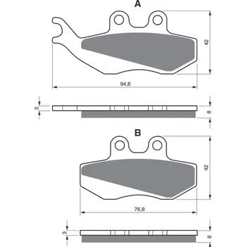 Brzdová destička Brzdové destičky GOLDFREN 122 AD OFF-ROAD FRONT PIAGGIO/VESPA Beverly 200 2003-2005