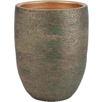 Váza Váza keramická FUNCHAL, pr.17x25cm, zelená/zlatá|GREEN W/GOLD|Ego Dekor