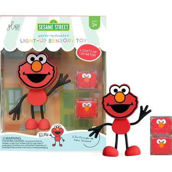 Dětská vědecká sada Glo Pals Figurka Elmo + 2 svítící kostky do vody