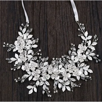 Čelenka B-TOP Slavnostní čelenka do vlasů s květy a kamínky