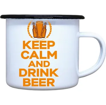 DOBRÝ TRIKO Plecháček s potiskem Keep calm beer Velikost plecháčku: 330 ml