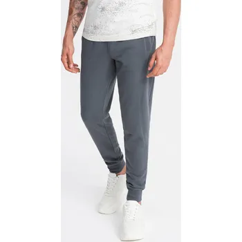 Pánské bavlněné tepláky BASIC - grafitové V11 OM-PABS-0174 - S