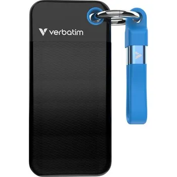 Externí pevný disk Verbatim Pocket SSD 1TB, externí SSD, USB 3.1, černo-modrý