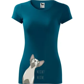 Dámské oblečení DOBRÝ TRIKO Dámské tričko s potiskem SPHYNX Velikost: M, Barva: Petrolejová