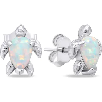 Náušnice Brilio Silver Stříbrné náušnice se syntetickým opálem Želva EA1168W + 2 měsíce na vrácení zboží