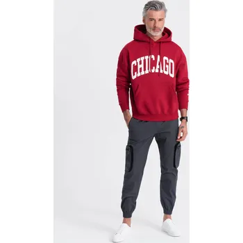 Pánské kalhoty Pánské kalhoty JOGGER se stojáčkem a cargo kapsami na zip - grafitová V6 OM-PAJO-0135 - M