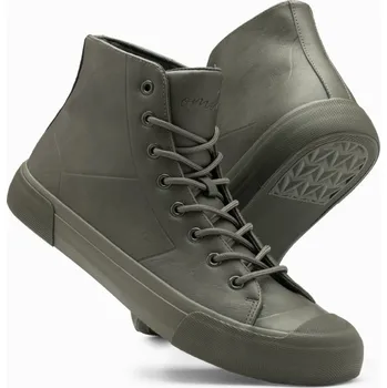 Pánská obuv Pánské vysoké tenisky s gumovou špičkou - olivové V4 OM-FOSH-0138 - 43