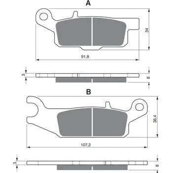 Brzdová destička Brzdové destičky GOLDFREN 253 S3 YAMAHA YFM 700 Grizzly EPS 2007-2014