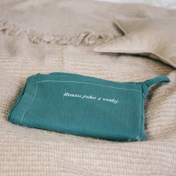 Dárková krabička Tulimese Dárková krabička velká mušelínová osuška ROSTU JAKO Z VODY VÝBĚR BARVY/MATERIÁLU: MUŠELÍN TMAVĚ ZELENÝ