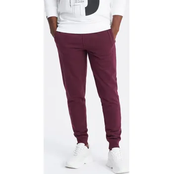 Pánské bavlněné tepláky BASIC joggers - bordó V3 OM-PABS-0174 - XL
